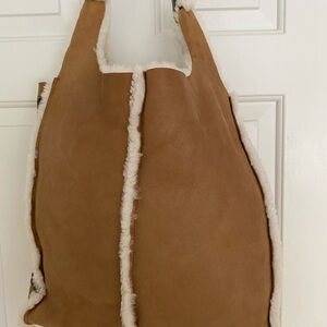 Genuine Leather and Shearling Tote